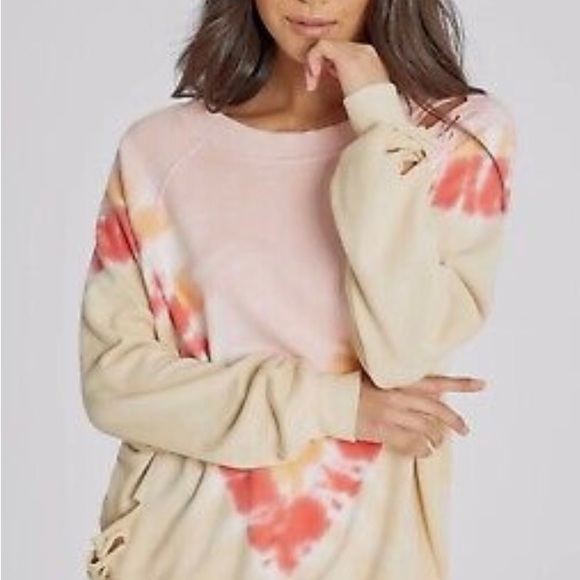 NWT WILDFOX GRAPEFRUIT SOMMERS INTENTIONALLY DISTRESSED SWEATSHIRT SZ SMALL - Picture 5 of 14